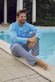 Italian Fashion Jaromir dł.r. dł.sp. Nocna piżama, niebieski/druk