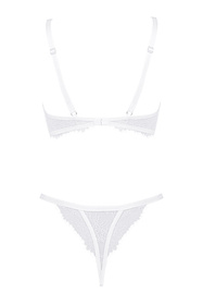Obsessive Bianelle set Nocna komplet biustonosz + stringi, biały