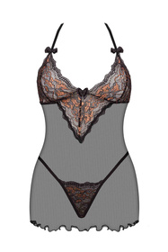 Beauty Night Goldie komplet koszulka i stringi, regulowane black