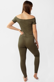 Dkaren Bayo-Kpl fuksja XS Komplet legginsy + bluzka khaki