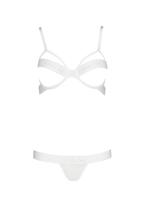 Nocna komplet biustonosz + stringi Passion Kyouka set white