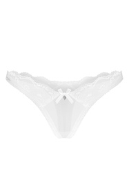 Obsessive Weddya thong stringi z koronką i ozdobą white