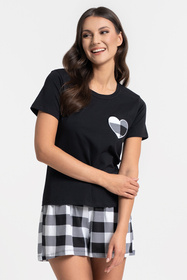 Moraj PDD4100-015 piżama damska krótki rękaw i szorty black