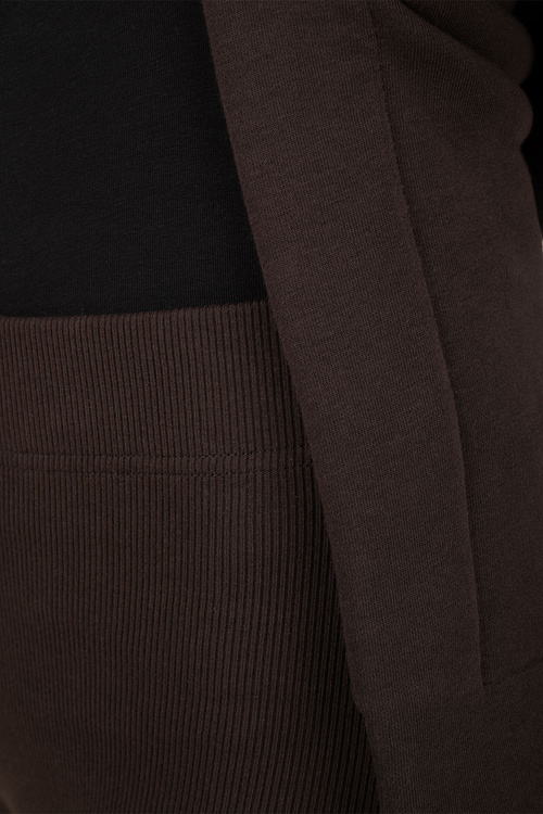 Vivisence 9207kmpl komplet bluza z kapturem, prążkowane legginsy brązowy