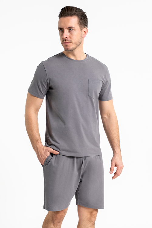 Moraj PDM3400-008 piżama męska z kieszeniami graphite
