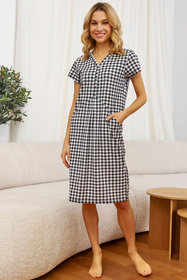 Nocna koszula Doctor Nap TCB.5271 black check
