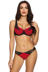 Biustonosz push-up Vena VB-1446 czerwony-czarny