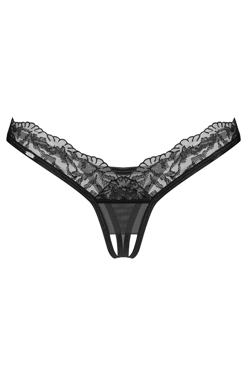 Stringi otwarte Obsessive Arrowel crotchless thong black