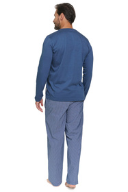 Doctor Nap PMB.7522 Piżama męska bawełniana długi rękaw, denim blue