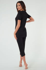 Piżama Italian Fashion Puntini kr.r. sp.3/4 druk/czarny