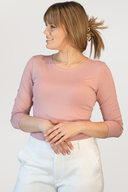 Babell Manati klasyczna bluzka z rękawem 3/4 różowy