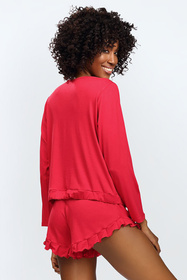 Nocna komplet koszulka + szorty Dkaren Ronnie czerwony