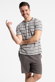 Moraj PDM3700-005 piżama męska krótki rękaw i szorty patt 1-taupe