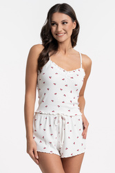 Moraj PDD3100-002 piżama top na ramiączkach i szorty patt 1 -cherry