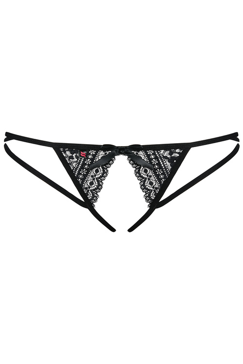 Obsessive Picantina crotchless thong Majtki stringi otwarte, czarny