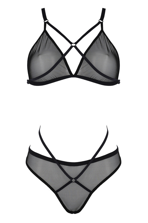 Passion Varella set Nocna komplet biustonosz + figi, black