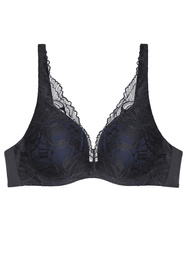 Biustonosz usztywniany Triumph 10219710 Body Make-Up Illusion Lace WP 0004-black 