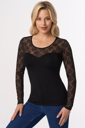 Bluzka z koronką Babell Meredith czarny