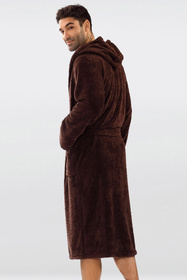 Dkaren 130 z kapturem Nocna szlafrok, czekolada