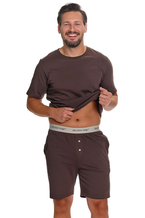 Doctor Nap PMB.4332 piżama męska bawełniana brownie