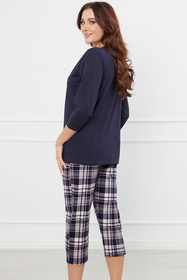 Piżama Italian Fashion Dona r.3/4 sp.3/4 granat/druk