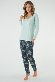 Piżama Italian Fashion Julietta dł.r. dł.sp. pistacja/druk