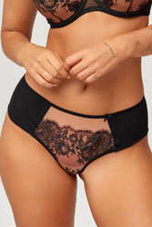 Azal Sara brazyliany z wysokim stanem, koronkowe wstawki czarny