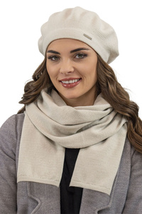 Vivisence 7005Kmpl Komplet beret+szalik, beżowy