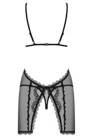 Obsessive Millagro chemise Nocna komplet koszulka + stringi, czarny