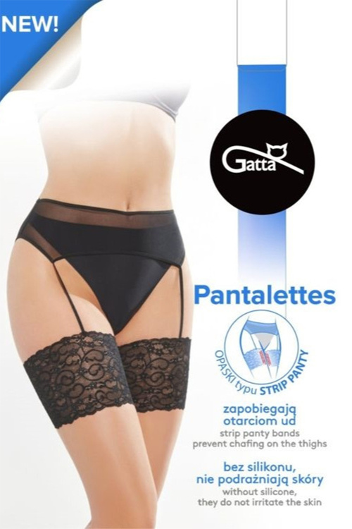 Gatta Pantalettes 01 opaski na uda koronkowe bez silikonu nero