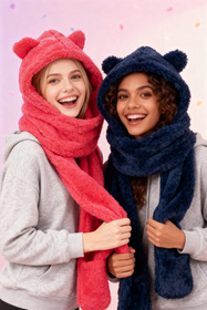 Nakrycie głowy kaptur Vivisence 70107 malinowy