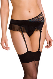 Komplet biustonosz + stringi + pas do pończoch Casmir Kitasana set black