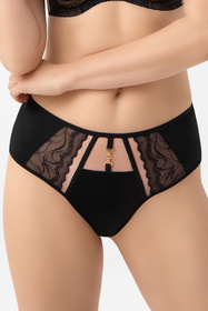 Gorsenia K977 Latika brazyliany z koronkowymi wstawkami czarny