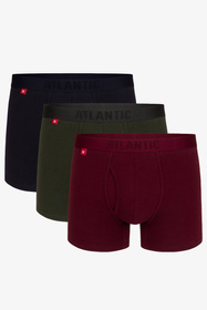 Majtki bokserki Atlantic 3MH-184 granatowy/wino/khaki 