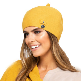 Kamea Murcja Nakrycie głowy beret, musztardowy