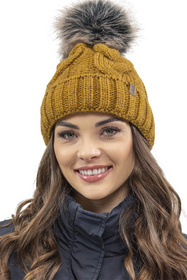Vivisence 7014Kmpl Komplet czapka+komin, ciemny żółty