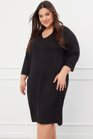 Koszula Italian Fashion Puntini r.3/4 druk/czarny