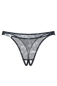 Obsessive Corrosis stringi otwarte z transparentnej siateczki black