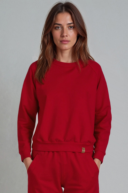 Vivisence 9004 bluza nierozpinana z okrągłym dekoltem czerwony