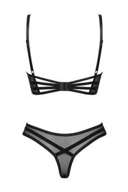 Nocna komplet biustonosz + stringi Obsessive Roxelia 2-pcs set czarny