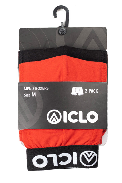Iclo Bokserki 2-pak Majtki bokserki, czarny/czerwony