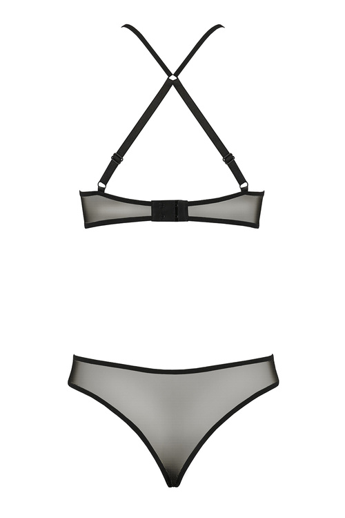 Passion Azalia set Nocna komplet biustonosz + stringi, black