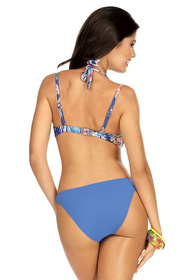 Lorin L2467/2 bikini z fiszbinami i gładkimi figami niebieski/kwiaty