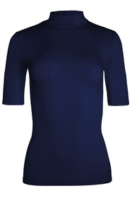 Babell Layla bluzka ze stójką i krótkim rękawem granat