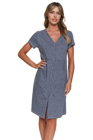 Doctor Nap TCB.7547 Koszula nocna na zatrzaski z krótkim rękawem, dark grey