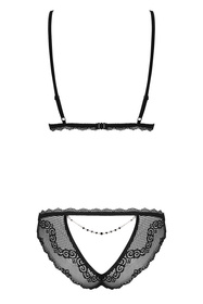 Obsessive Millagro 2-pcs set Nocna komplet biustonosz + stringi, czarny