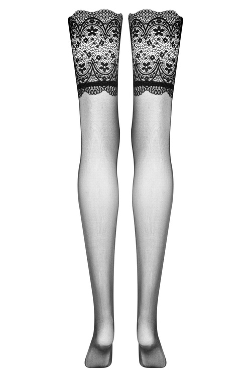 Pończoszniczy pończochy do pasa Beauty Night Obsidian stockings BN6752 black