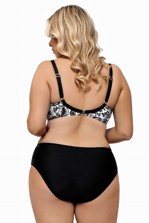 Lorin L2334/1 bikini z fiszbinami i wysokimi figami wzór/czarny