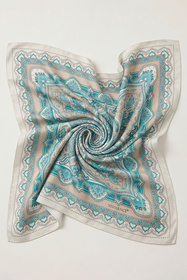 Vivisence S90-001 apaszka jedwabna paisley turkusowy/beżowy