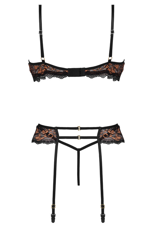 Beauty Night Goldie corset gorset z fiszbinami i podwiązkami black